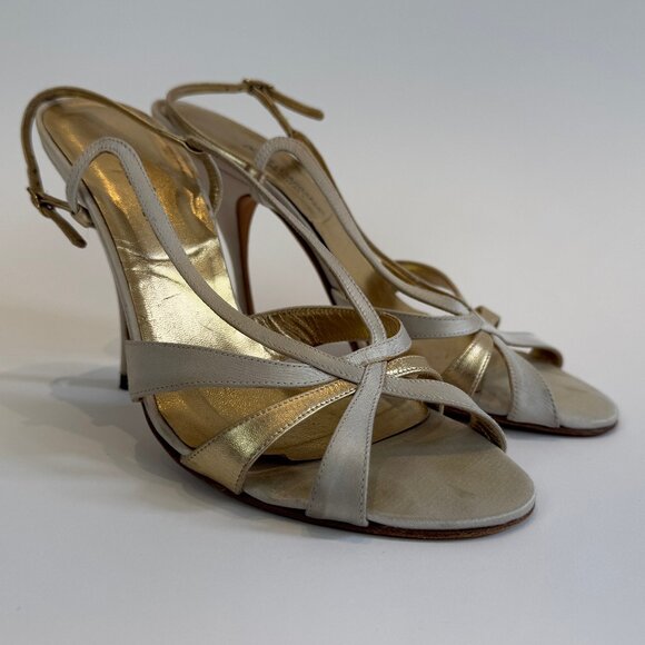 Dolce & Gabbana Beige Slingbacks with Gold Accent, EU 40 - Picture 1 of 16